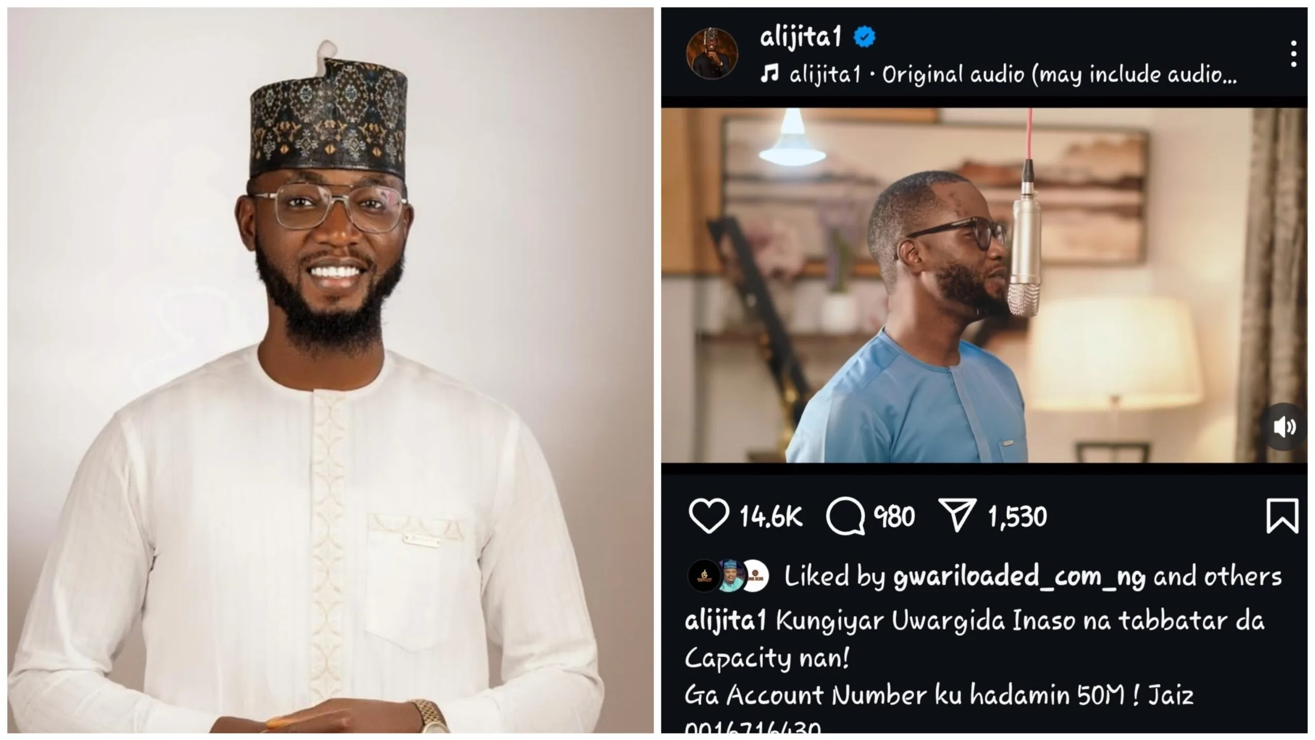 Ali Jita’s “Uwar Gida” Song Goes Viral – Singer Hails Fans with Hilarious Instagram Post Uwar Gida