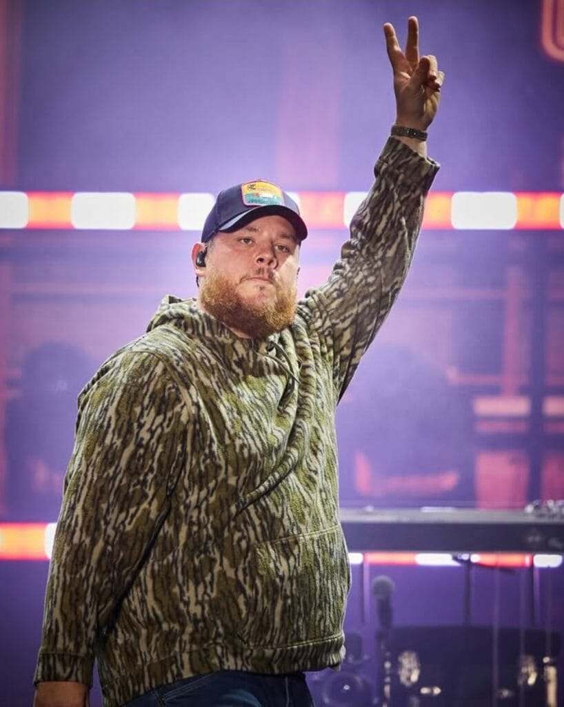 Luke Combs Tour Lambeau Field concert performance at Lambeau Stadium.