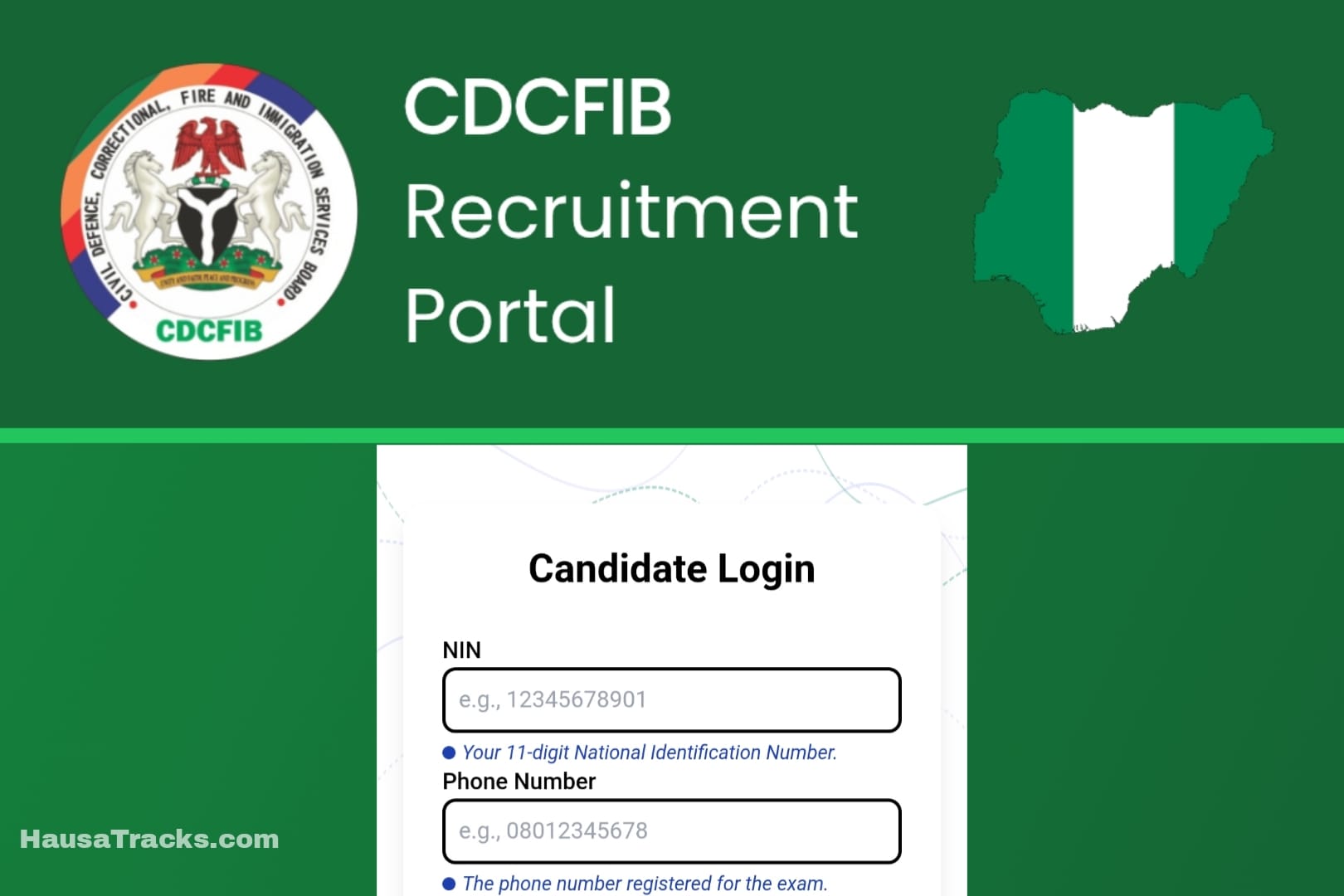 Cdcfib exam link portal screenshot