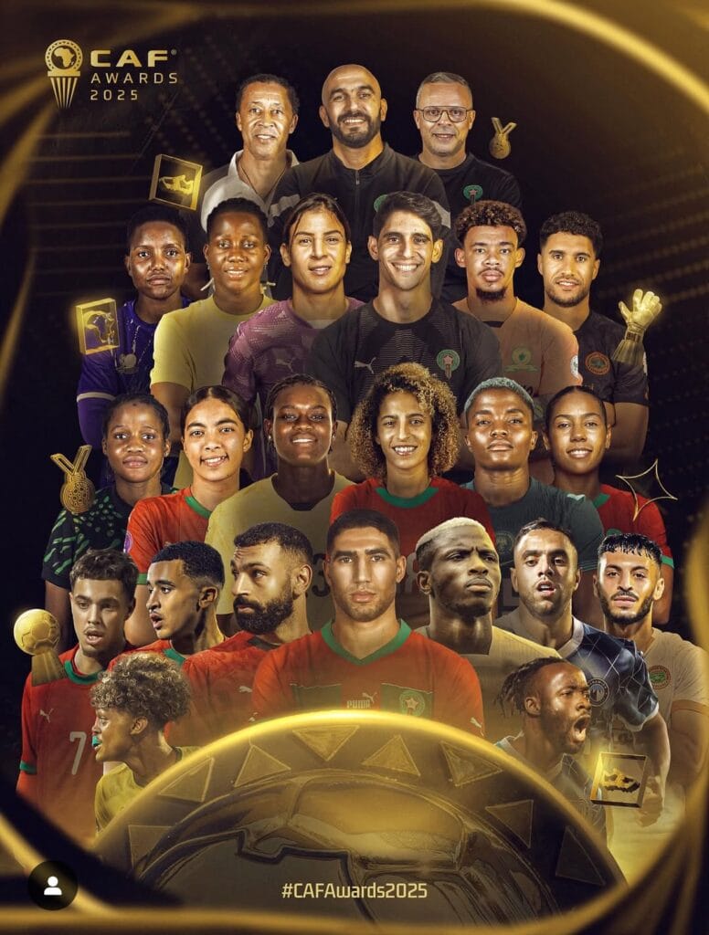 Photo of all winners and nominated players of CAF Award 2025