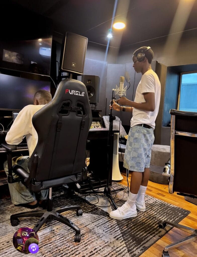 champz in a music studio