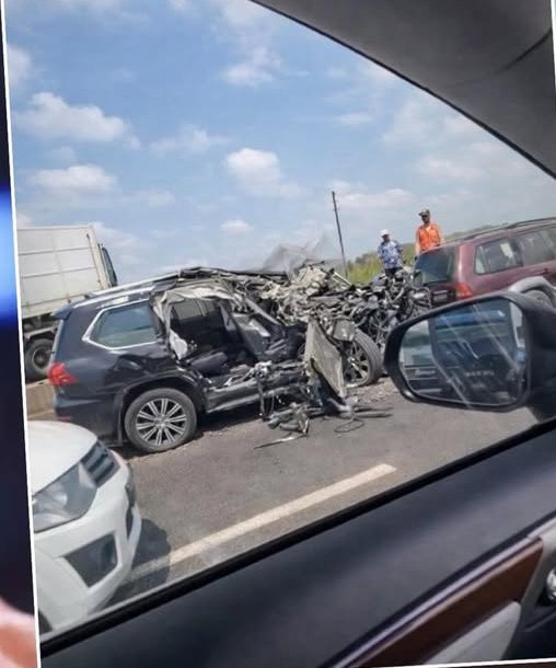 Anthony Joshua Accident: Tragic Car Crash Claims Lives of 2 Friends (Sina Ghami & Latif Ayodele) – Photos and Video Updates Photo of The wrecked SUV at the roadside